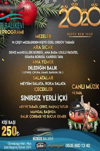 Bizbize Balık Evi Adana 2020 Yılbaşı Programı