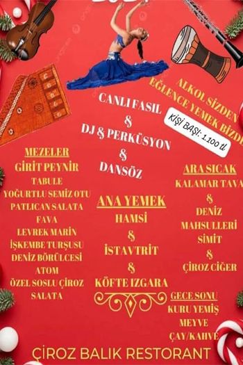 Çiroz Balık Lokantası 2024 Yılbaşı Programı
