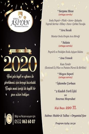 Körfez Aşiyan Restaurant 2020 Yılbaşı Programı