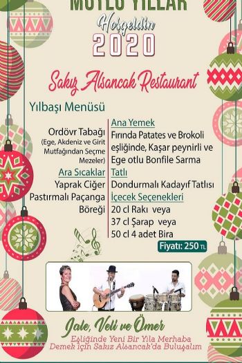 Sakız Alsancak Restaurant 2020 Yılbaşı Programı