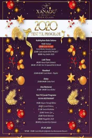 Xanadu Resort Hotel 2020 Yılbaşı Programı