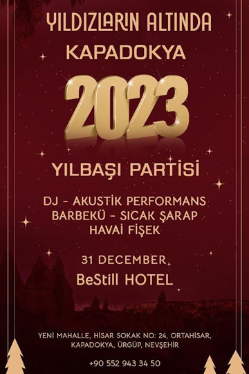 BeStill Hotel Kapadokya 2023 Yılbaşı Programı